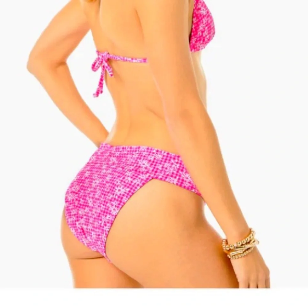 Lilly Pulitzer Trey Bikini Swim Bottom Sz 8 Aura Pink Check You Out